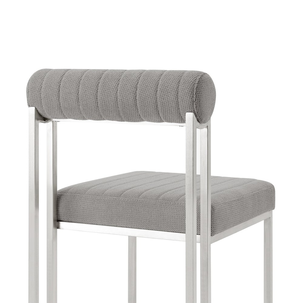 Anastasia Dining Chair with Brushed Stainless Steel. Picture 6