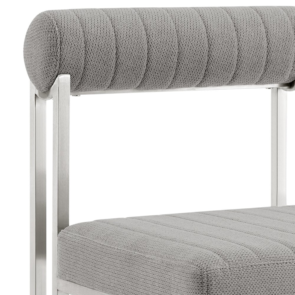 Anastasia Dining Chair with Brushed Stainless Steel. Picture 7