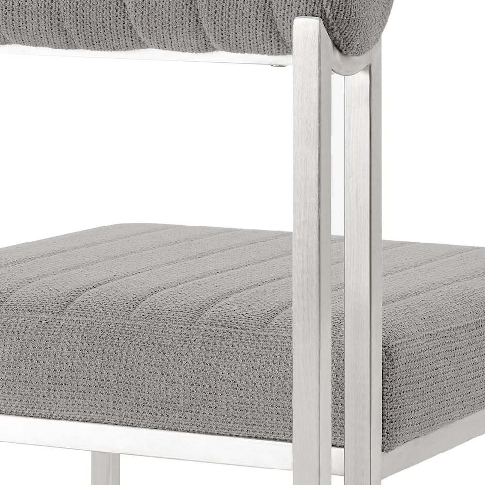 Anastasia Dining Chair with Brushed Stainless Steel. Picture 8