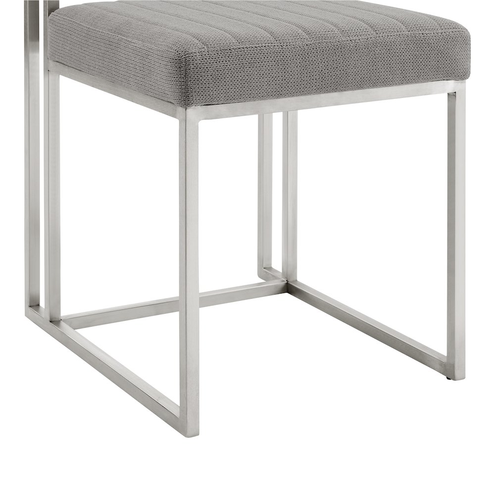 Anastasia Dining Chair with Brushed Stainless Steel. Picture 9