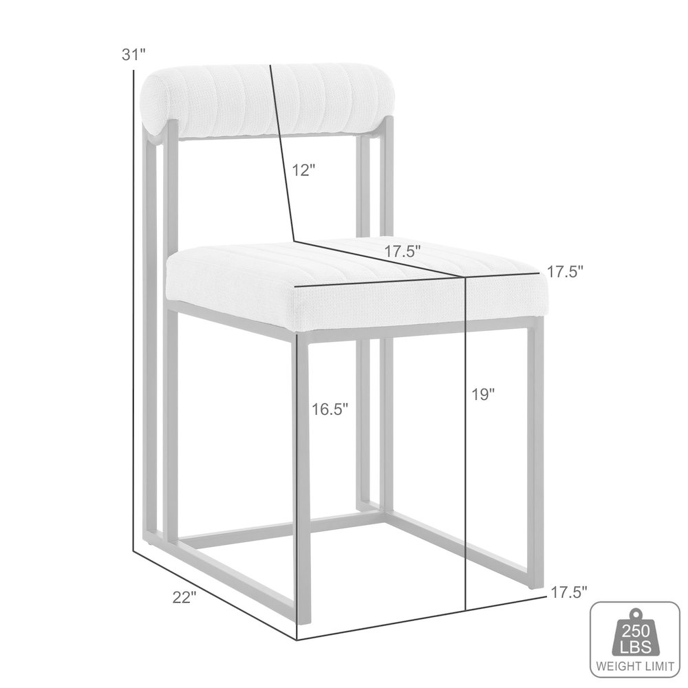 Anastasia Dining Chair with Brushed Stainless Steel. Picture 10