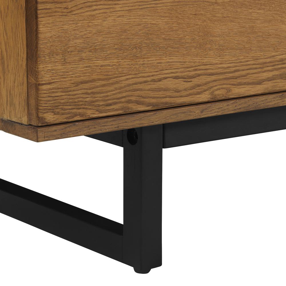 Aldo 4 Drawer Dresser in Brown Oak Wood with Black Metal Legs. Picture 5