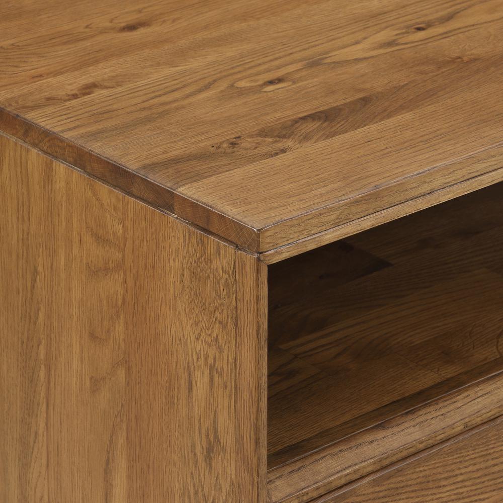Aldo 4 Drawer Dresser in Brown Oak Wood with Black Metal Legs. Picture 7