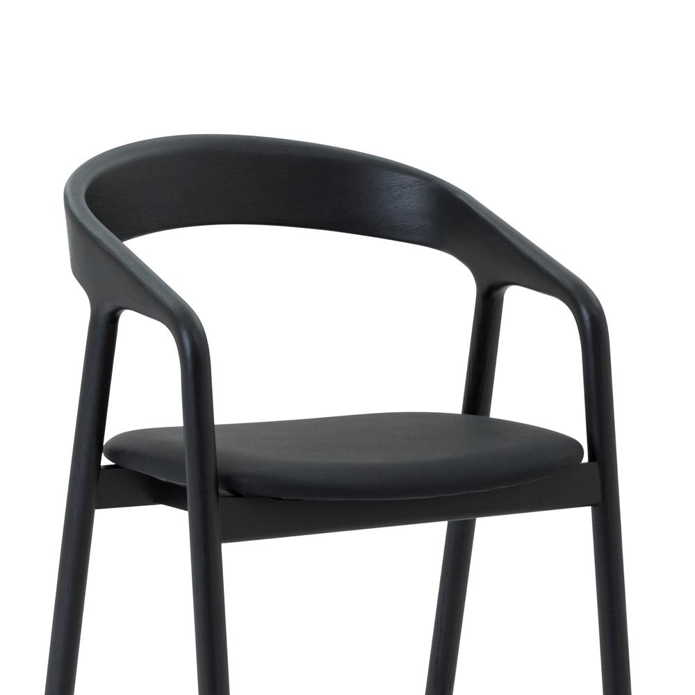 Apache Black Oak Wood and Faux Leather Counter Stool. Picture 5
