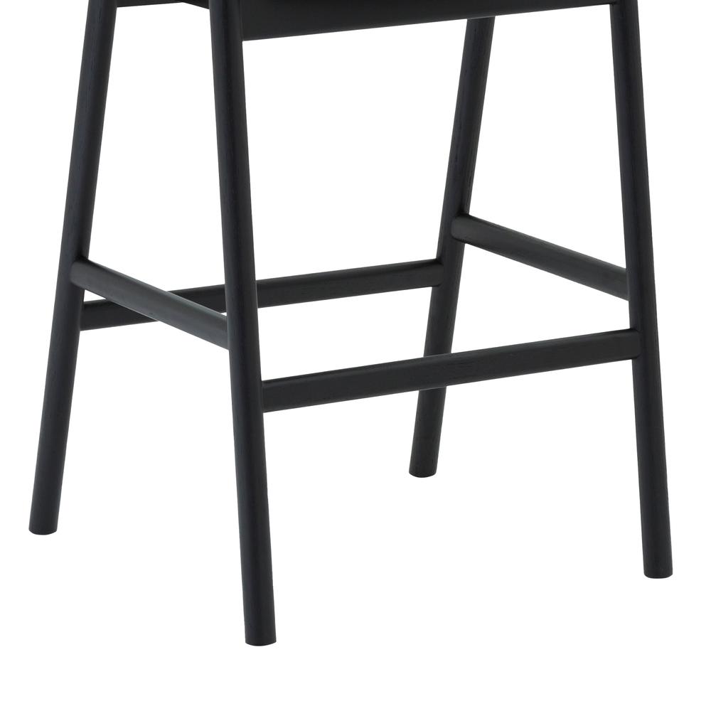 Apache Black Oak Wood and Faux Leather Counter Stool. Picture 7