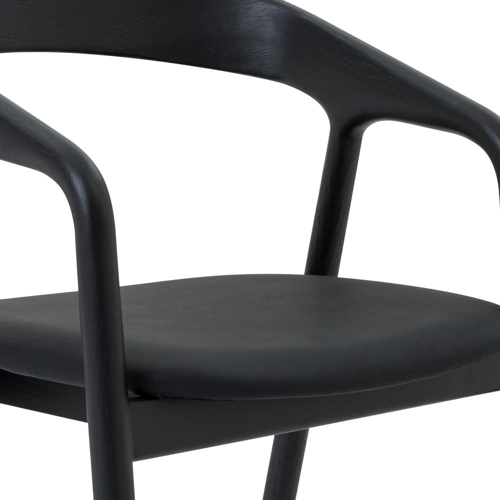 Apache Black Oak Wood and Faux Leather Counter Stool. Picture 8