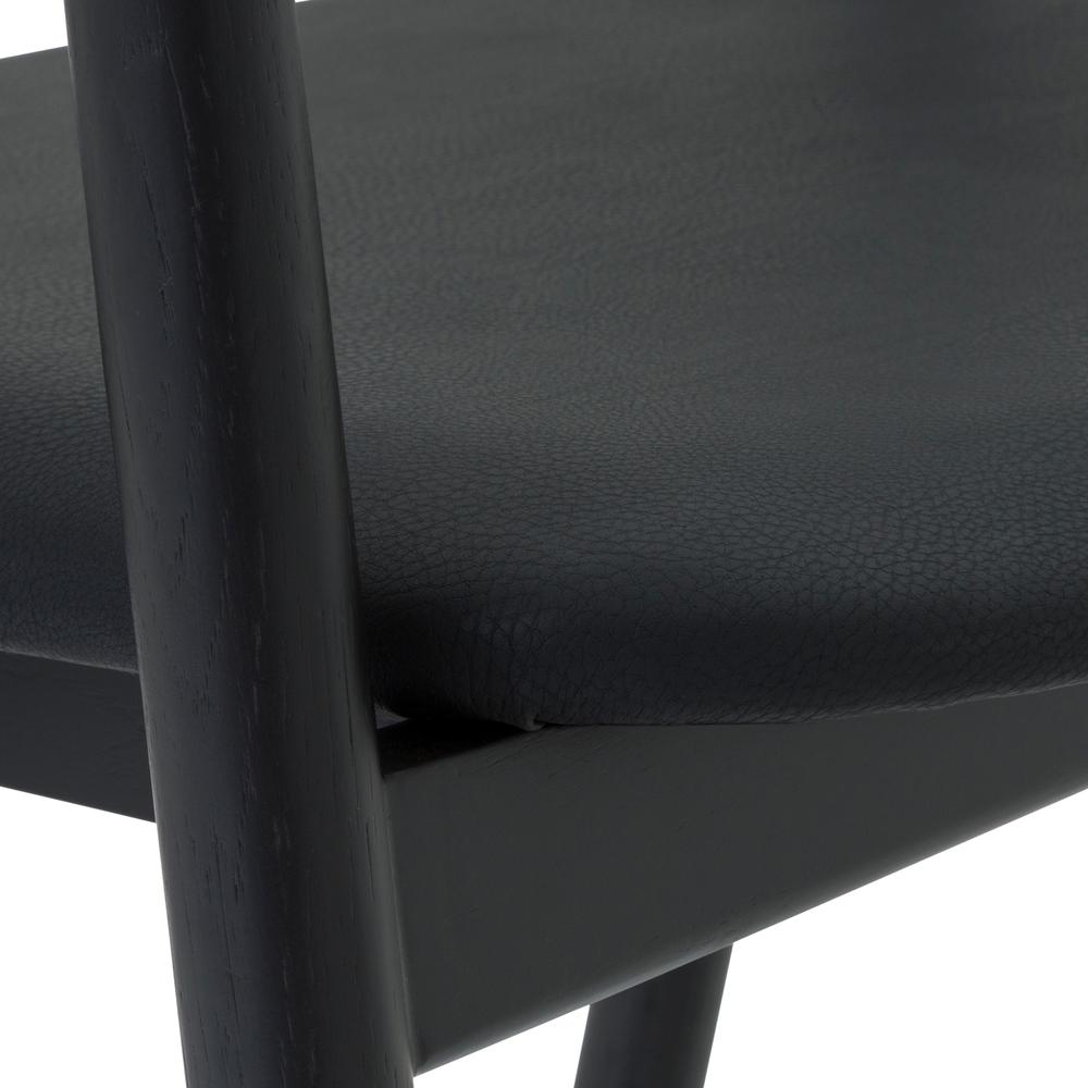 Apache Black Oak Wood and Faux Leather Counter Stool. Picture 10