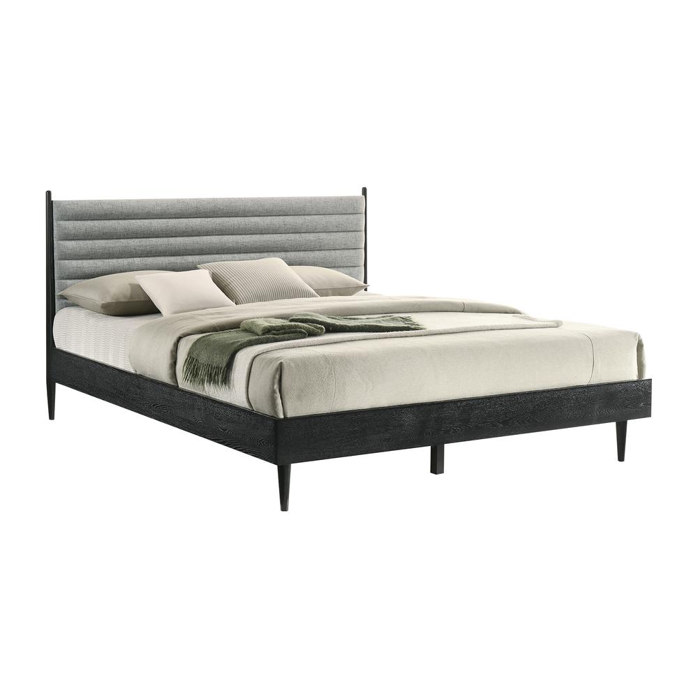 Artemio King Platform Wood Bed Frame in Black Finish. Picture 1