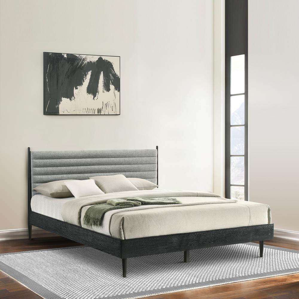 Artemio King Platform Wood Bed Frame in Black Finish. Picture 11