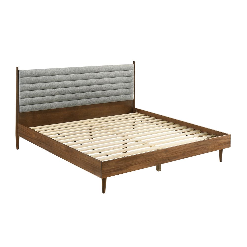 Artemio King Platform Wood Bed Frame in Walnut Finish. Picture 2