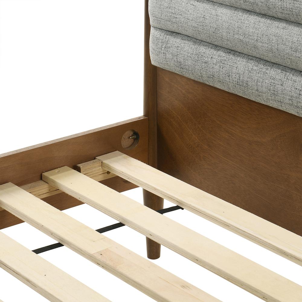 Artemio King Platform Wood Bed Frame in Walnut Finish. Picture 8