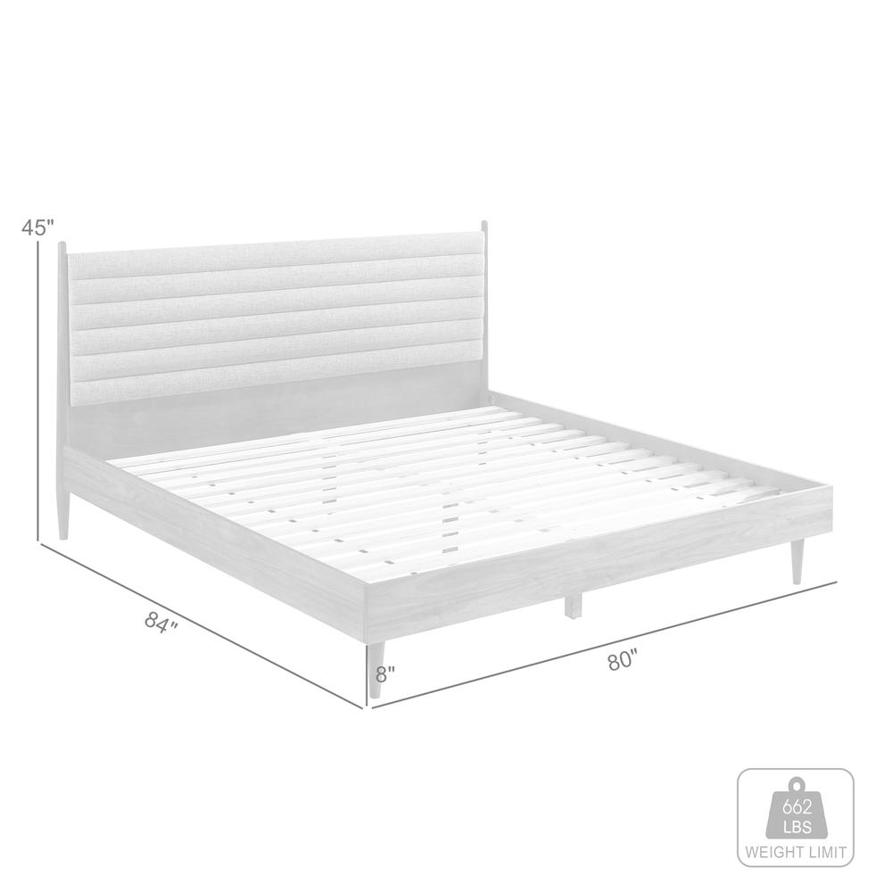 Artemio King Platform Wood Bed Frame in Walnut Finish. Picture 10
