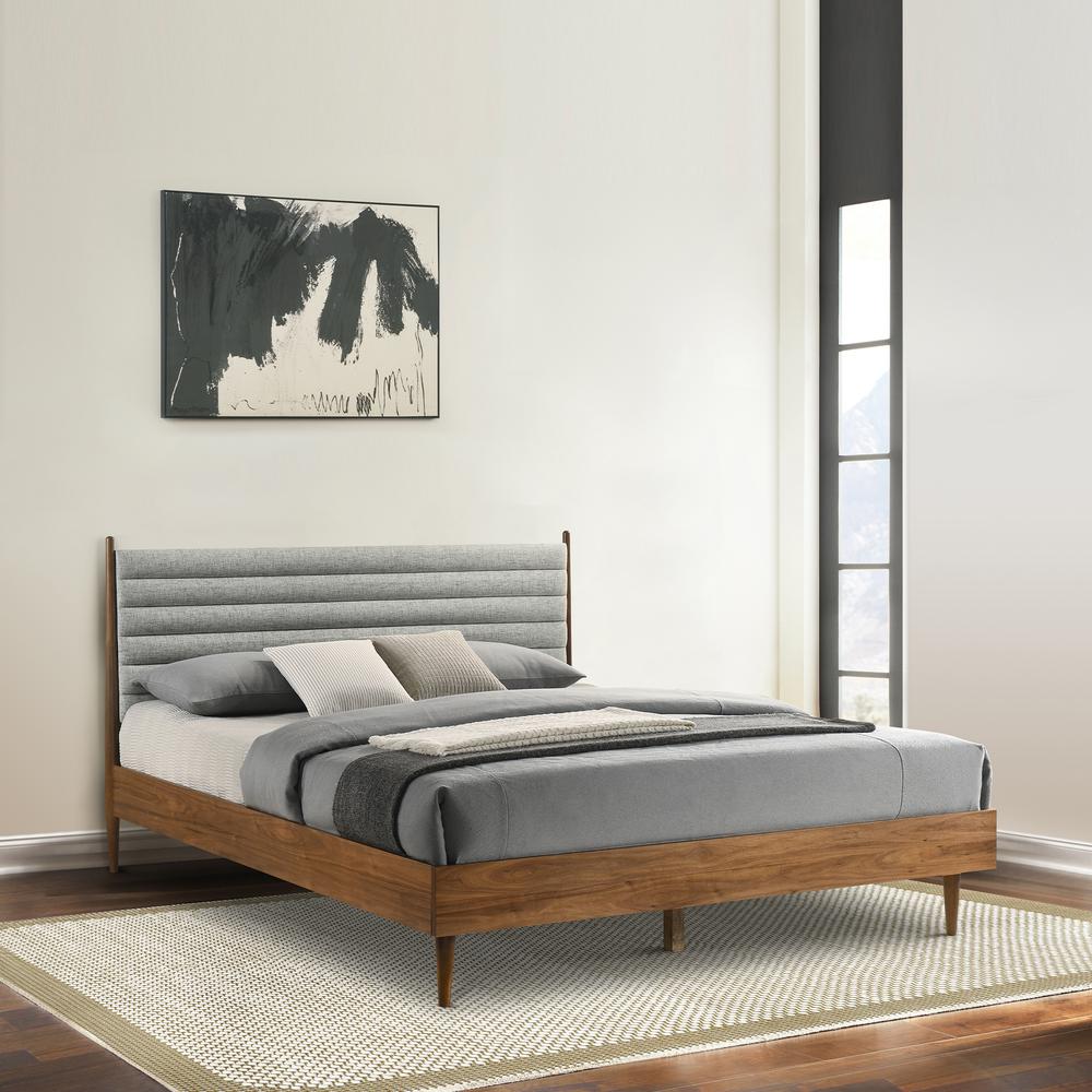 Artemio King Platform Wood Bed Frame in Walnut Finish. Picture 11
