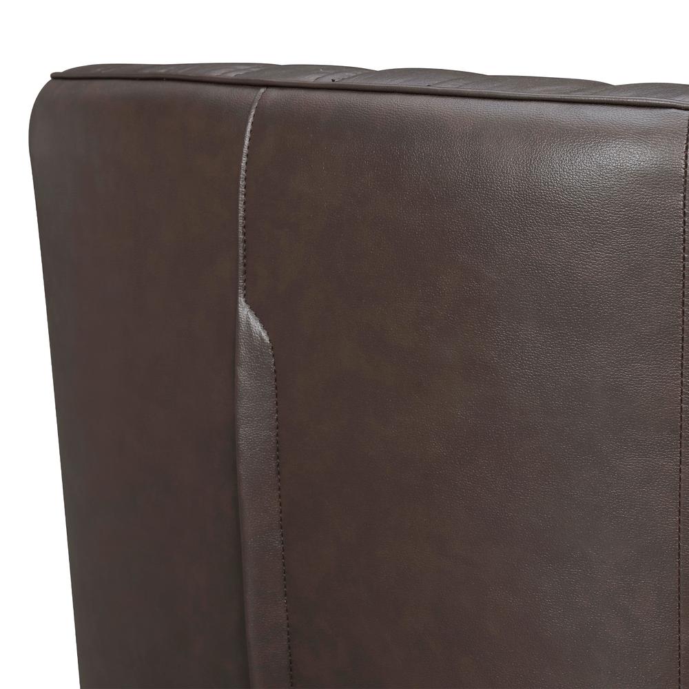 Aries Leather Swivel Barrel Chair, Espresso. Picture 5