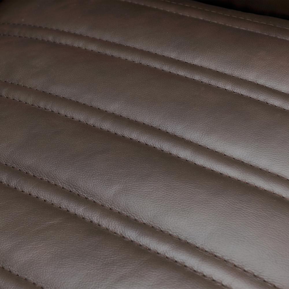 Aries Leather Swivel Barrel Chair, Espresso. Picture 6