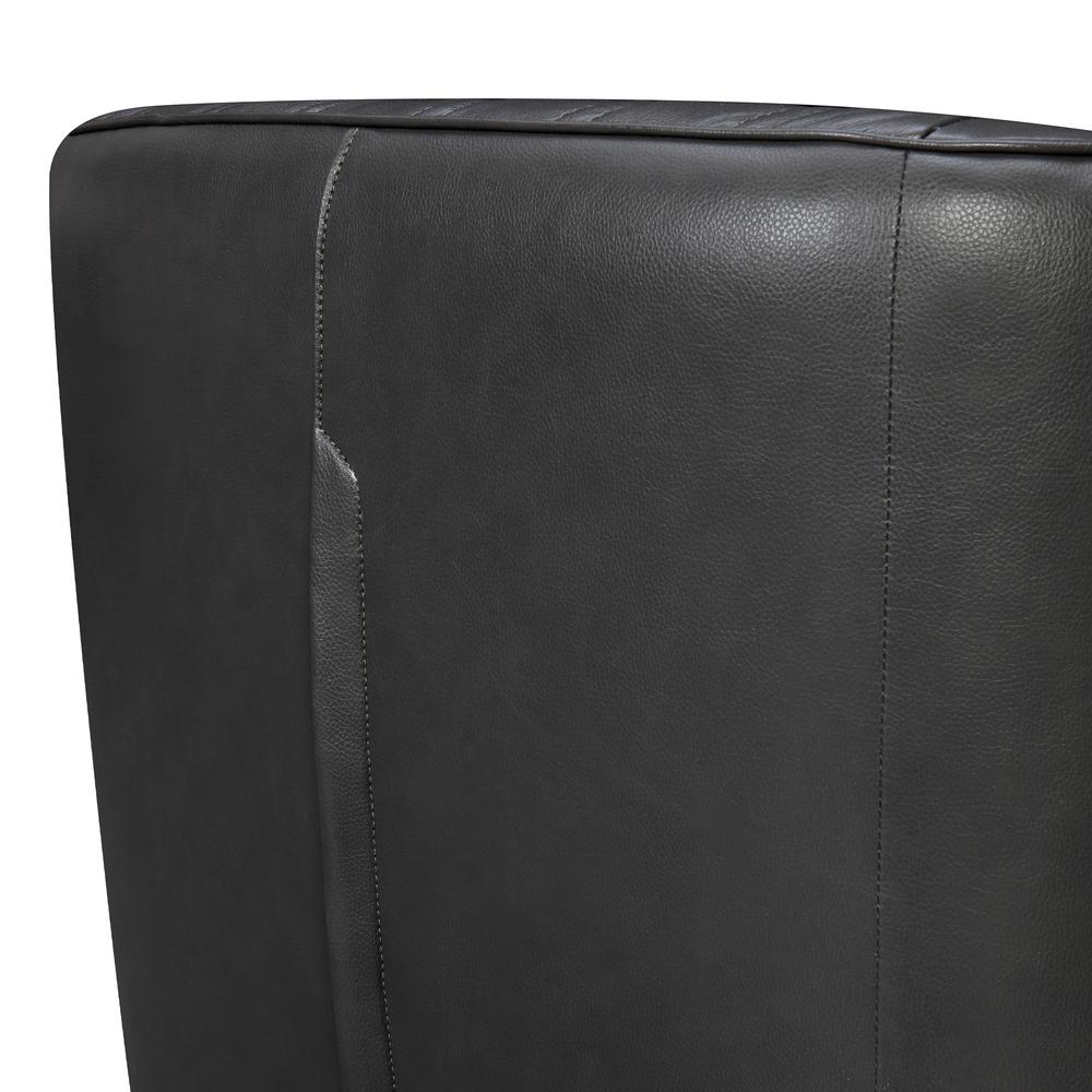 Aries Leather Swivel Barrel Chair, Pewter. Picture 5
