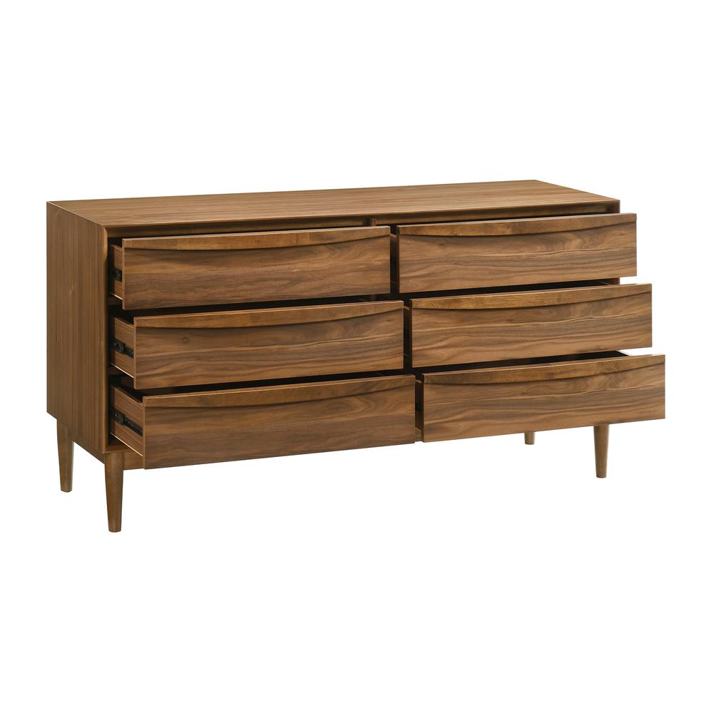 Artemio 6 Drawer Wood Dresser in Walnut Finish. Picture 3