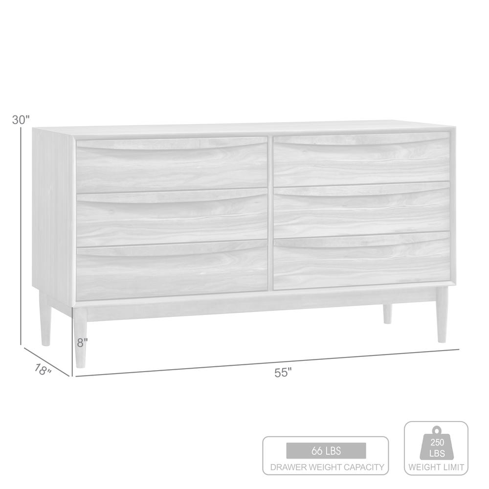Artemio 6 Drawer Wood Dresser in Walnut Finish. Picture 10