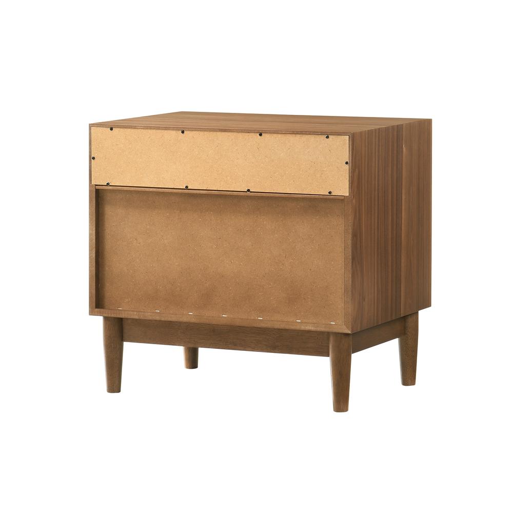 Artemio 2 Drawer Wood Nightstand with Shelf in Walnut Finish. Picture 4