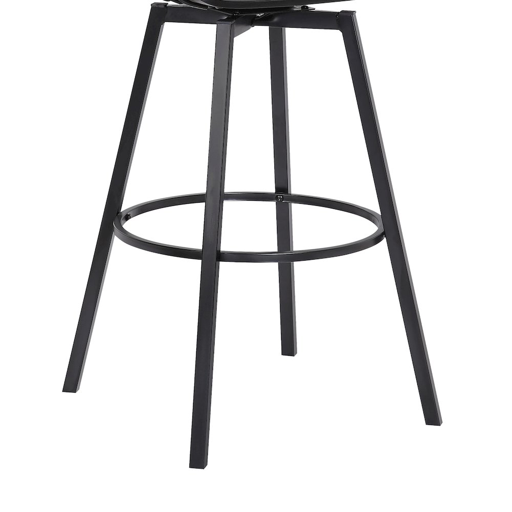 Athena Upholstered Wood Swivel Bar or Counter Stool with Black Metal. Picture 8