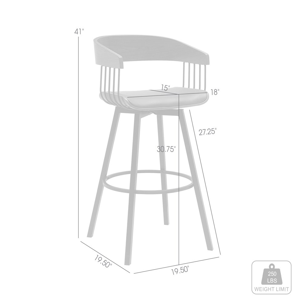 Athena Upholstered Wood Swivel Bar or Counter Stool with Black Metal. Picture 9