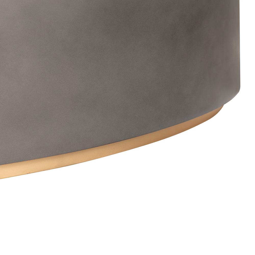 Anais Concrete and Brass Oval Coffee Table. Picture 4