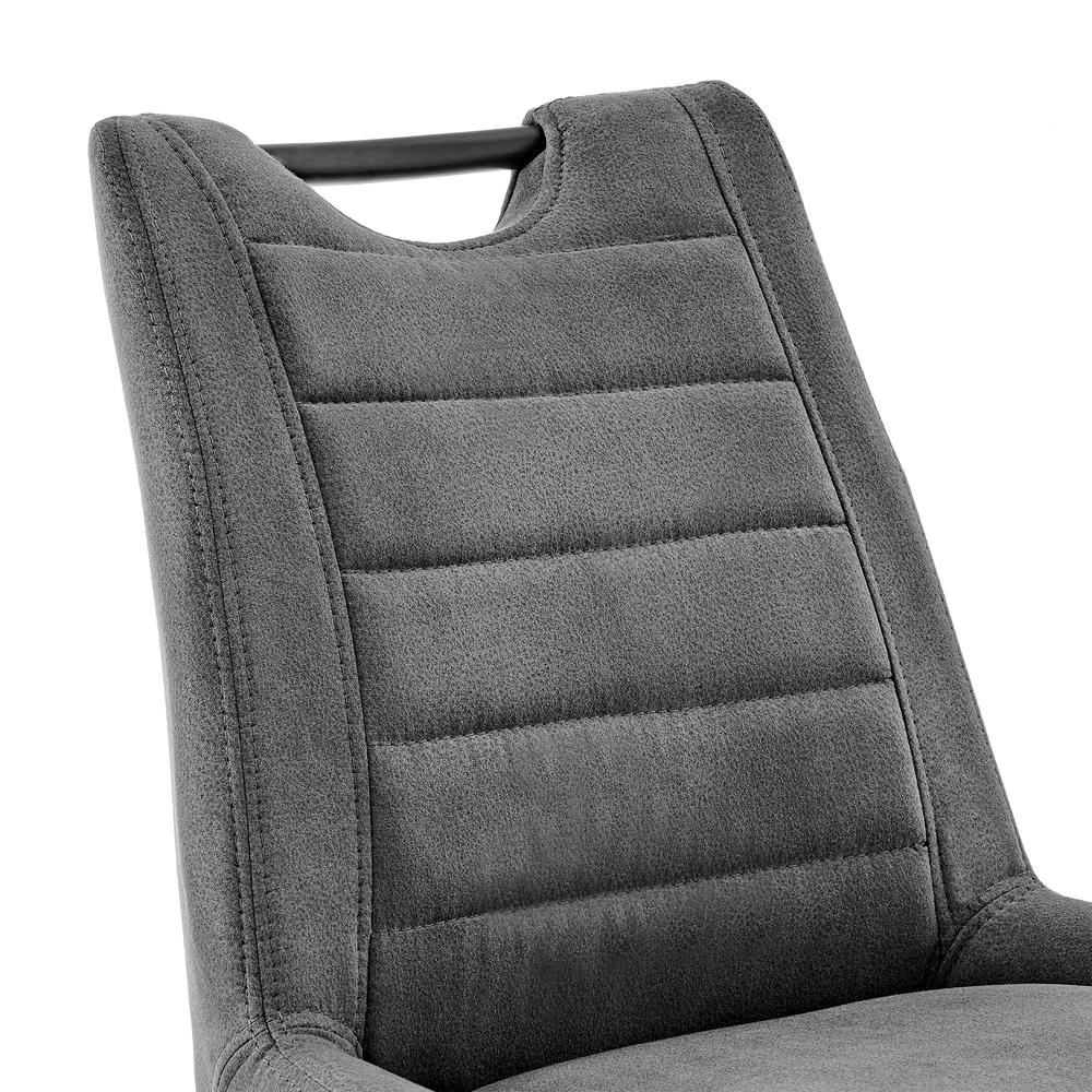 Arizona 26" Counter Height Bar Stool in Charcoal Fabric and Black Finish. Picture 5