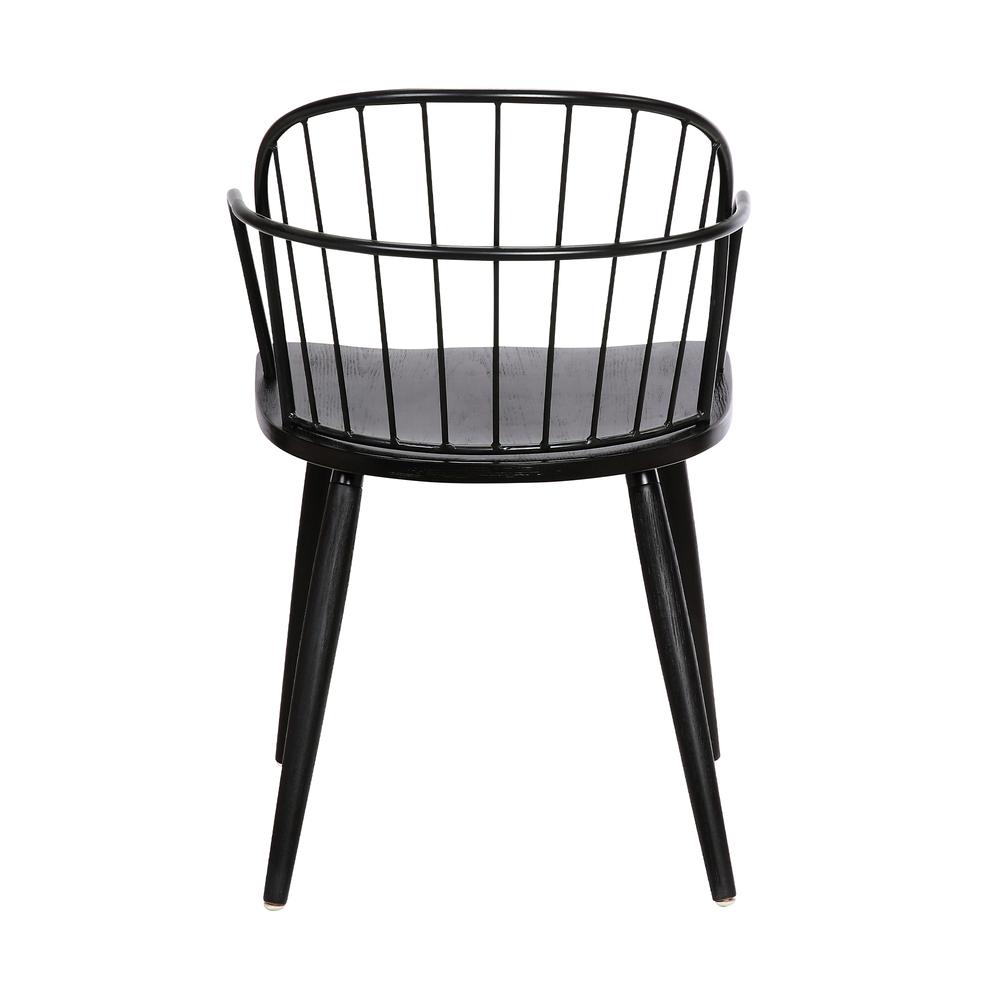 Bradley Steel Framed Side Chair in Black Powder Coated Finish and Black Brushed Wood. Picture 4