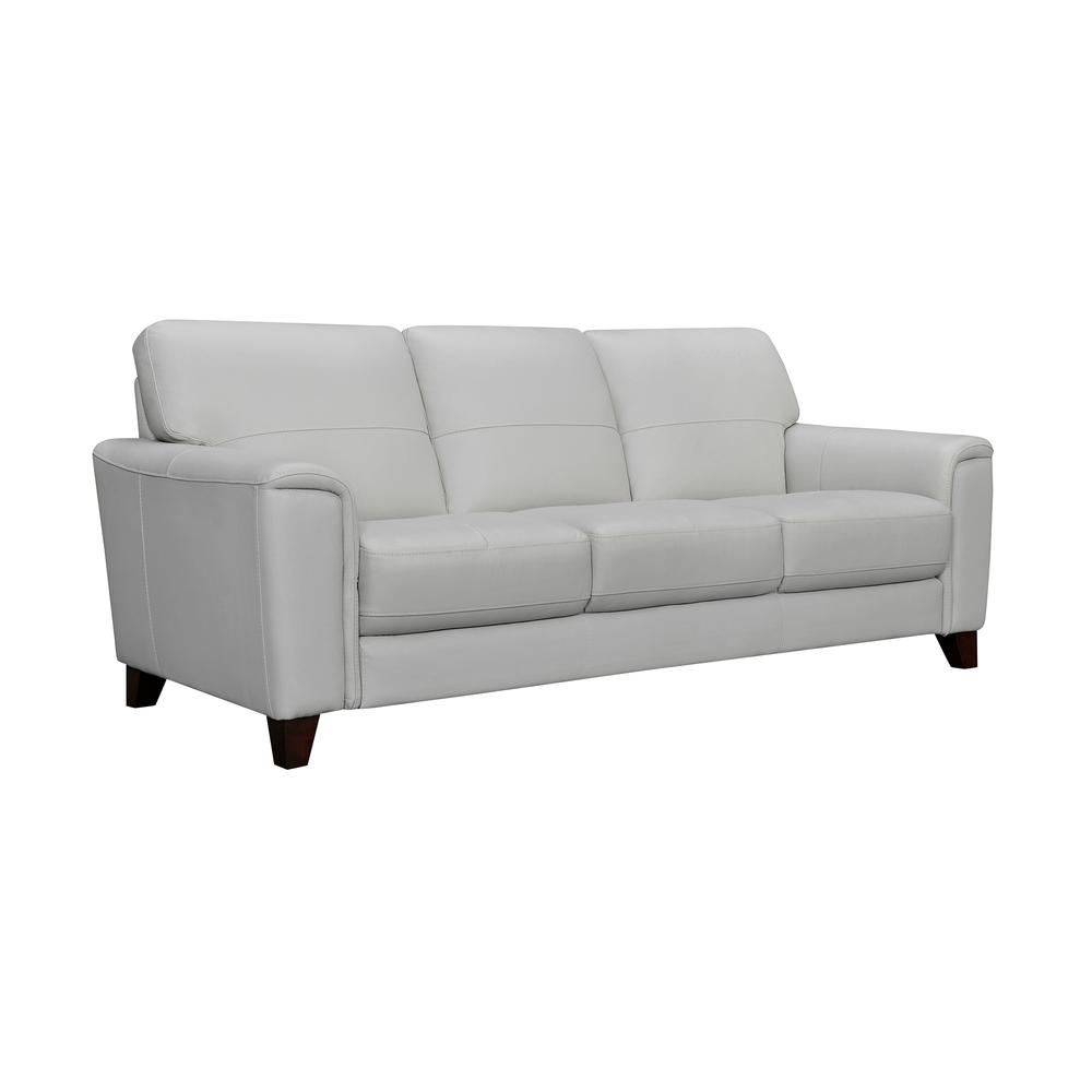 Bergen 87" Leather Square Arm Sofa, Dove Grey. Picture 1