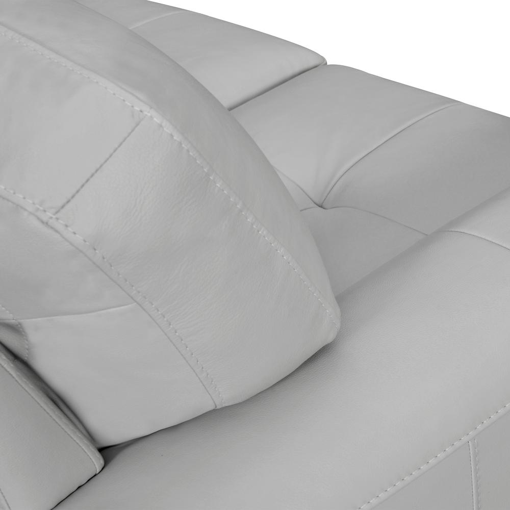 Bergen 87" Leather Square Arm Sofa, Dove Grey. Picture 5