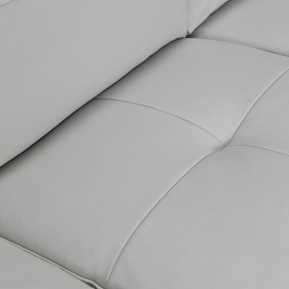Bergen 87" Leather Square Arm Sofa, Dove Grey. Picture 6