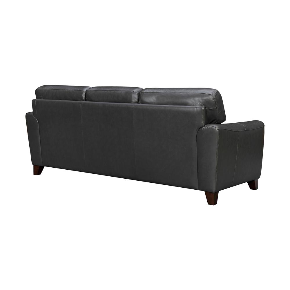 Bergen 87" Leather Square Arm Sofa, Pewter. Picture 3