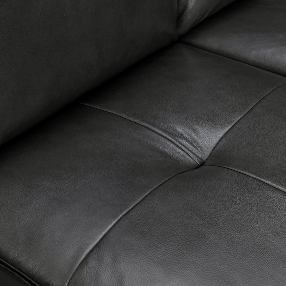 Bergen 87" Leather Square Arm Sofa, Pewter. Picture 6