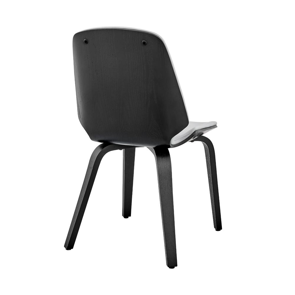 Brinley Gray Faux Leather and Black Wood Dining Room Accent Chair. Picture 4