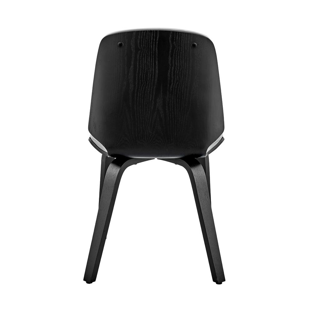 Brinley Gray Faux Leather and Black Wood Dining Room Accent Chair. Picture 5