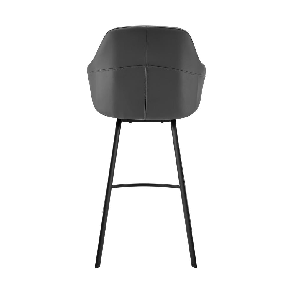 Brigden Gray Faux Leather and Black Metal Swivel 26" Counter Stool. Picture 5