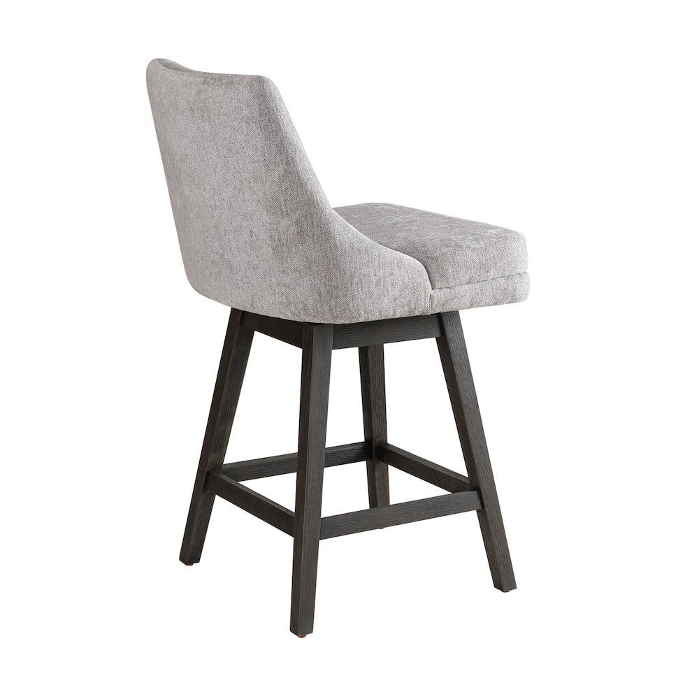 Branson Gray Solid Wood Upholstered 26" Counter Height Swivel Barstool. Picture 4