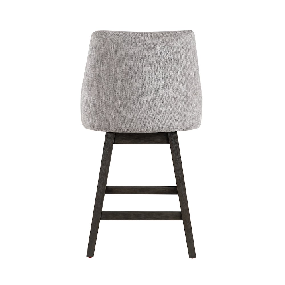 Branson Gray Solid Wood Upholstered 26" Counter Height Swivel Barstool. Picture 5