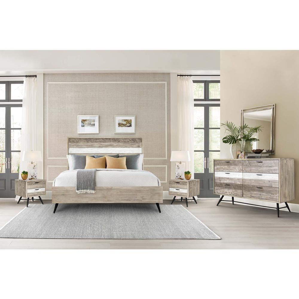 Bridges King Platform Bed in Two Tone Acacia Wood. Picture 6