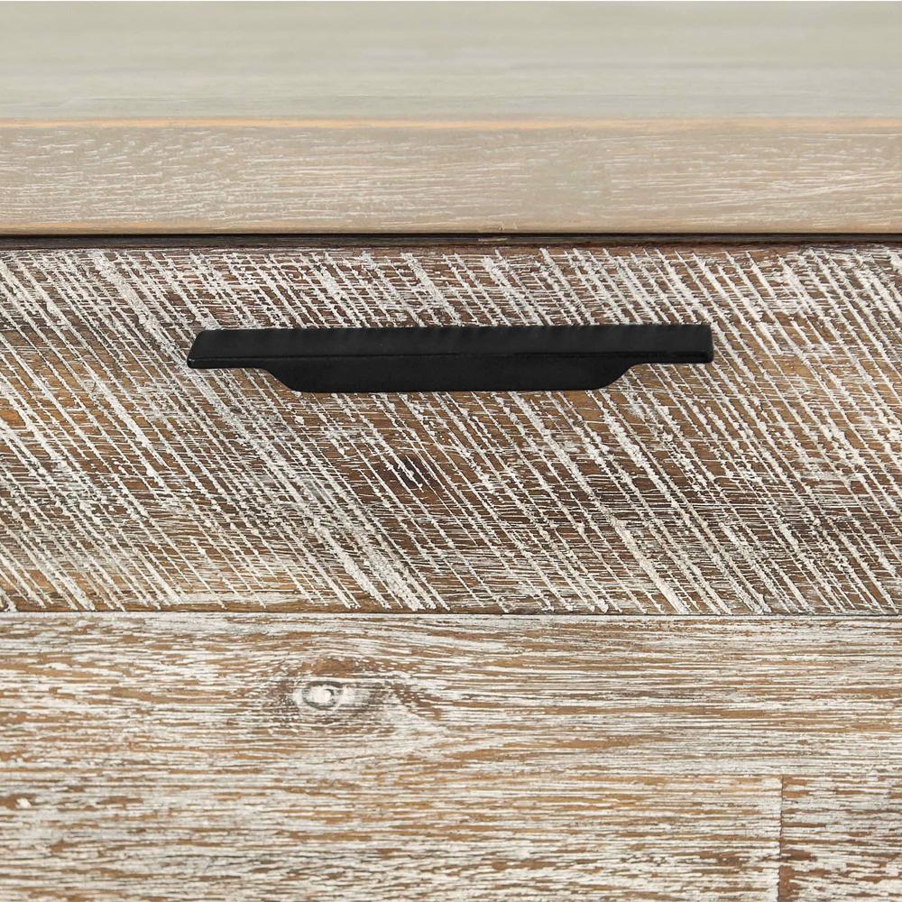 Bridges 4 Drawer Desk in Two Tone Acacia Wood. Picture 5