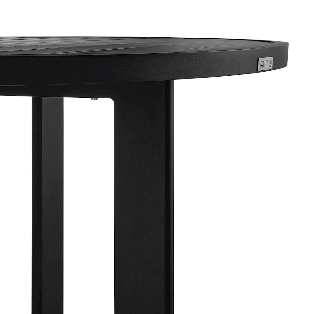 Outdoor Dining Table – Black Round Outdoor Table for 6 in Aluminum. Picture 5