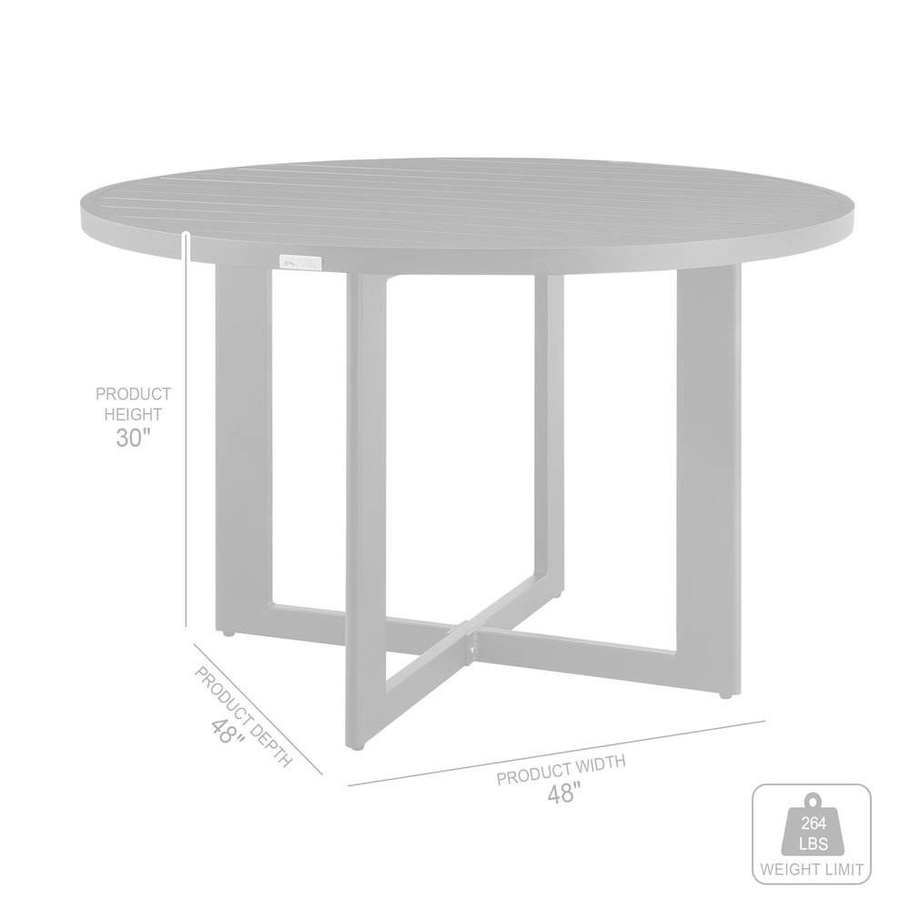 Outdoor Dining Table – Black Round Outdoor Table for 6 in Aluminum. Picture 7