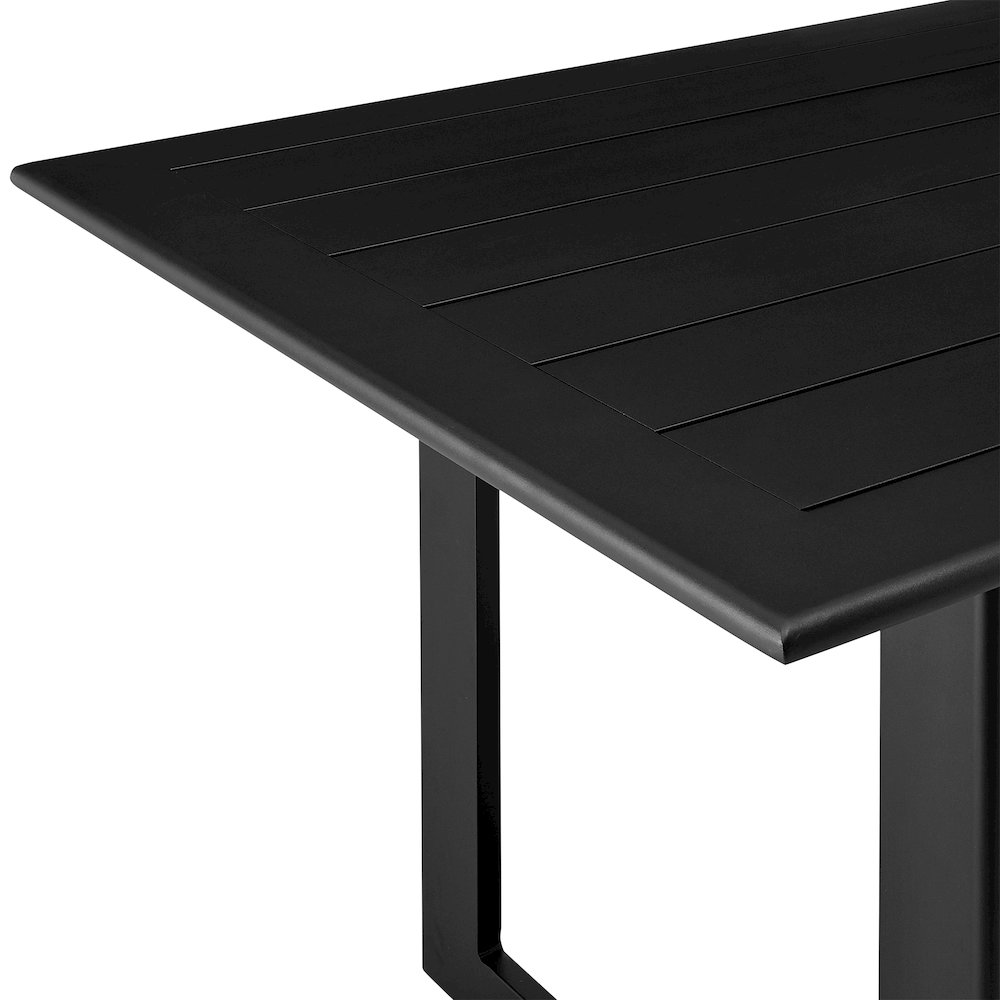 Cayman Outdoor Patio Dining Table in Aluminum. Picture 3