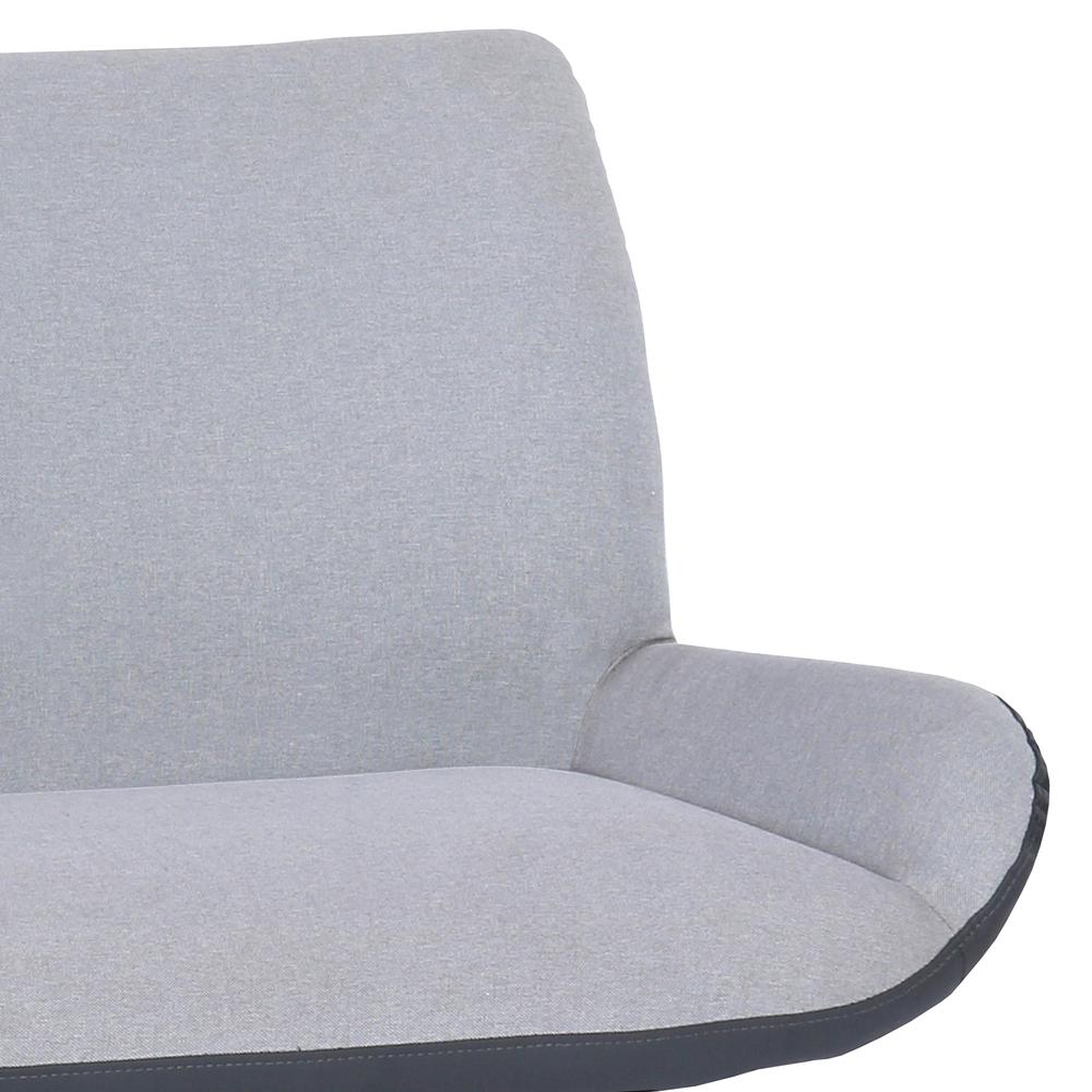 Armen Living Coronado Contemporary Bench in Brushed Gray Powder Coated Finish and Gray Fabric. Picture 3