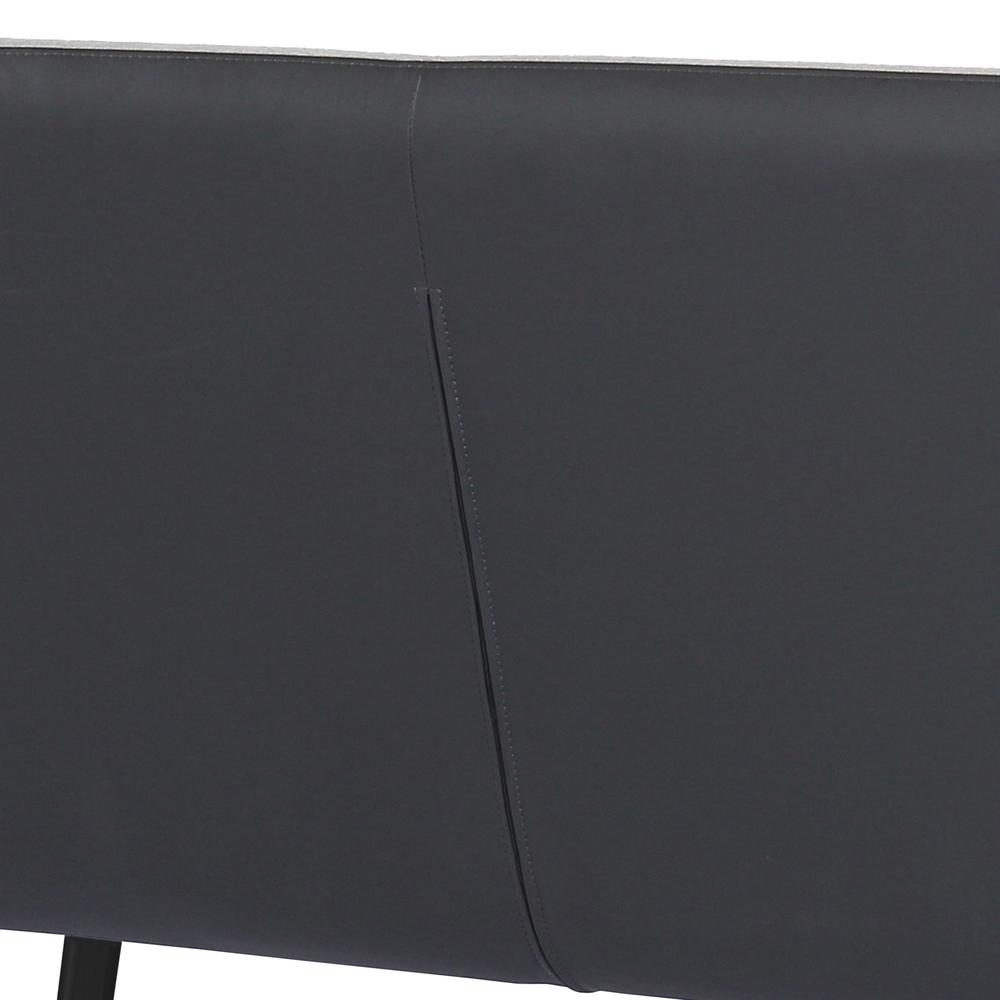 Armen Living Coronado Contemporary Bench in Brushed Gray Powder Coated Finish and Gray Fabric. Picture 4