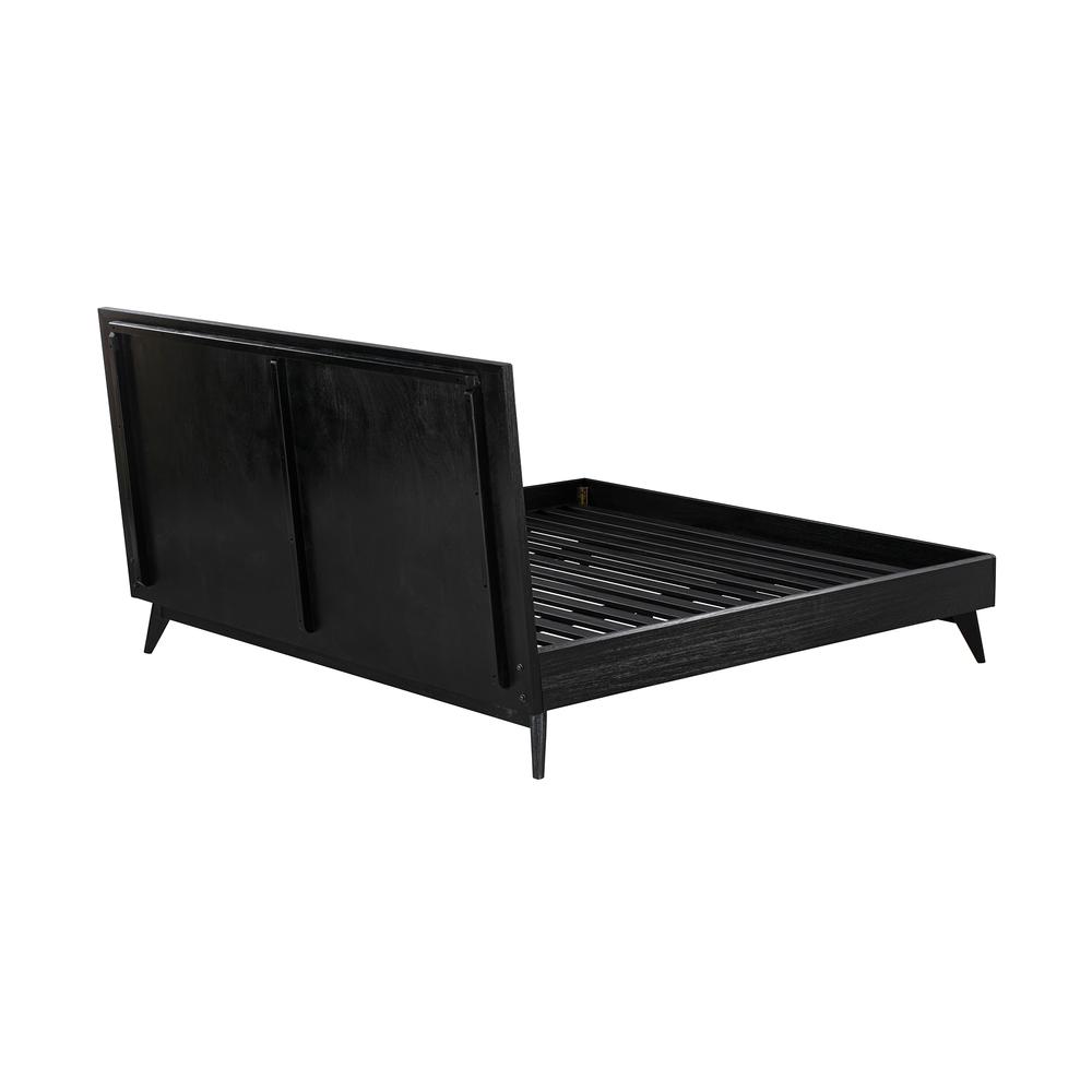 Carnaby King Platform Bed Frame in Black Brushed Oak Wood. Picture 3