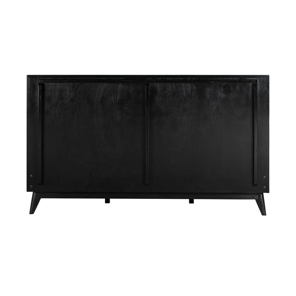 Carnaby King Platform Bed Frame in Black Brushed Oak Wood. Picture 4