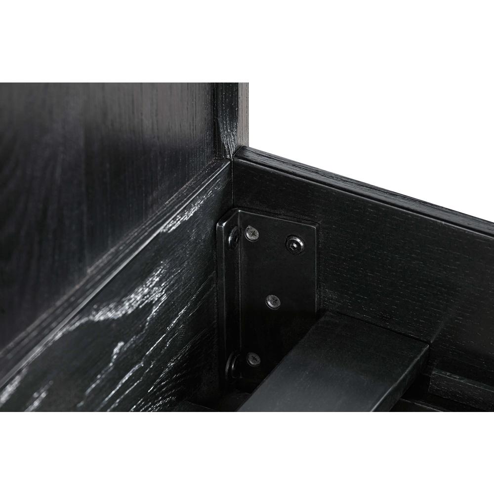 Carnaby King Platform Bed Frame in Black Brushed Oak Wood. Picture 6