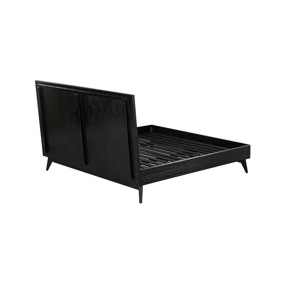 Carnaby Queen Platform Bed Frame in Black Brushed Oak Wood. Picture 3