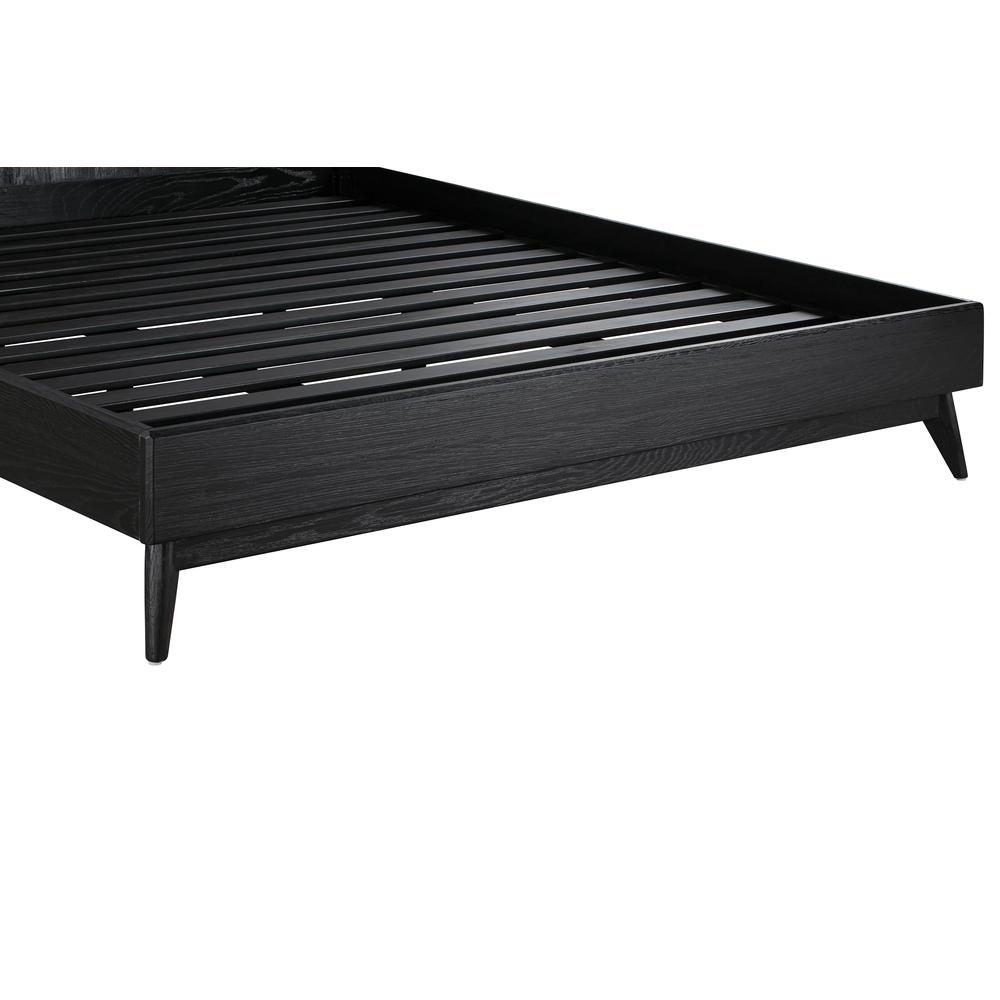 Carnaby Queen Platform Bed Frame in Black Brushed Oak Wood. Picture 7